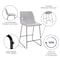 Flash Furniture 24 inch LeatherSoft Counter Height Barstools in Light Gray, PK2 2-ET-ER18345-24-LG-GG - alternate 10